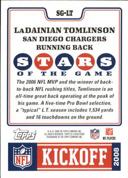 2008 Topps Kickoff - Stars of the Game #SG-LT LaDainian Tomlinson Back