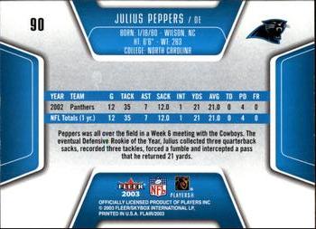 2003 Flair #90 Julius Peppers Back