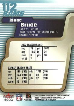 2003 Fleer Focus #112 Isaac Bruce Back