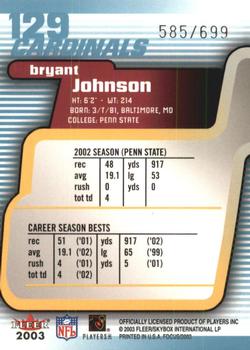 2003 Fleer Focus #129 Bryant Johnson Back