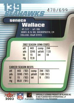 2003 Fleer Focus #139 Seneca Wallace Back