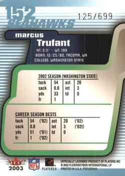 2003 Fleer Focus #152 Marcus Trufant Back
