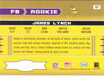 2003 Leaf Rookies & Stars #107 James Lynch Back