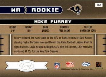2003 Leaf Rookies & Stars #162 Mike Furrey Back