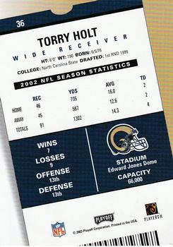 2003 Playoff Contenders #36 Torry Holt Back