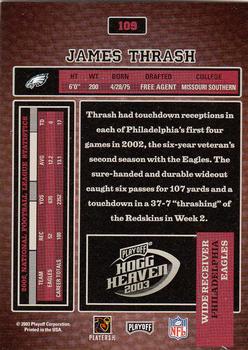 2003 Playoff Hogg Heaven #109 James Thrash Back