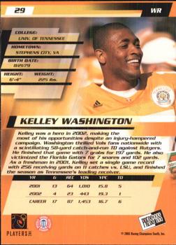 2003 Press Pass #29 Kelley Washington Back