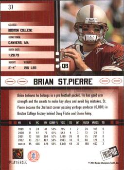 2003 Press Pass JE #37 Brian St. Pierre Back