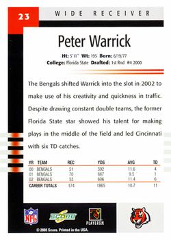 2003 Score #23 Peter Warrick Back