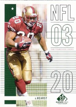 2003 SP Game Used #40 Garrison Hearst Front