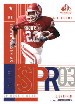 2003 SP Game Used #104 Quentin Griffin Front