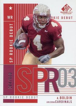 2003 SP Game Used #132 Anquan Boldin Front