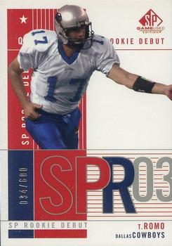 2003 SP Game Used #180 Tony Romo Front