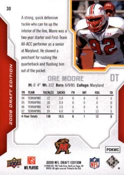 2008 Upper Deck Draft Edition - Red #30 Dre Moore Back