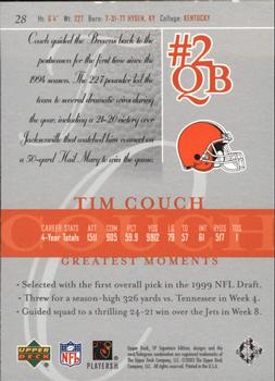 2003 SP Signature Edition #28 Tim Couch Back