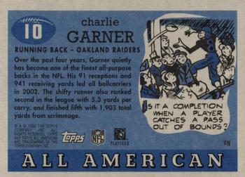 2003 Topps All American #10 Charlie Garner Back