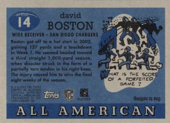 2003 Topps All American #14 David Boston Back