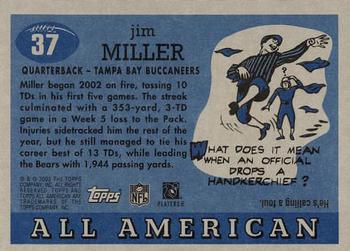2003 Topps All American #37 Jim Miller Back