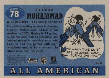 2003 Topps All American #78 Muhsin Muhammad Back