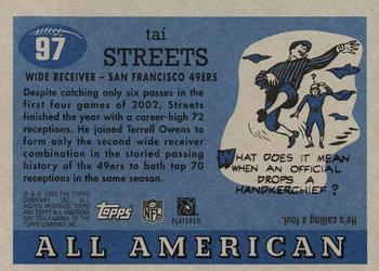 2003 Topps All American #97 Tai Streets Back