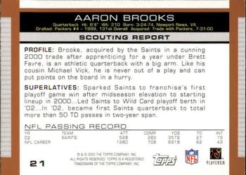 2003 Topps Draft Picks & Prospects #21 Aaron Brooks Back