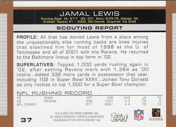 2003 Topps Draft Picks & Prospects #37 Jamal Lewis Back