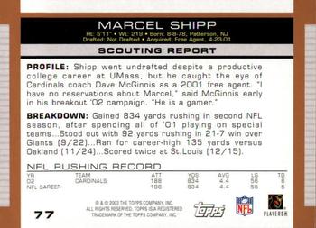 2003 Topps Draft Picks & Prospects #77 Marcel Shipp Back