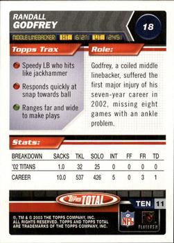 2003 Topps Total #18 Randall Godfrey Back