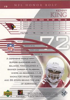 2003 Upper Deck Honor Roll #19 Kenny King Back