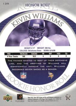 2003 Upper Deck Honor Roll #139 Kevin Williams Back