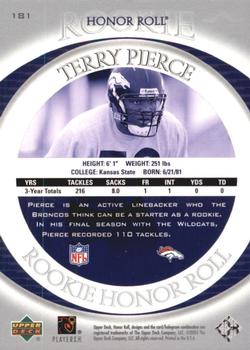 2003 Upper Deck Honor Roll #181 Terry Pierce Back