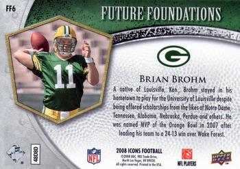 2008 Upper Deck Icons - Future Foundations Blue #FF6 Brian Brohm Back