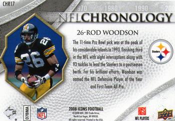 2008 Upper Deck Icons - NFL Chronology Blue #CHR17 Rod Woodson Back