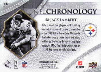 2008 Upper Deck Icons - NFL Chronology Silver #CHR7 Jack Lambert Back