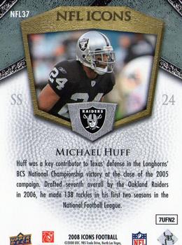 2008 Upper Deck Icons - NFL Icons Blue #NFL37 Michael Huff Back