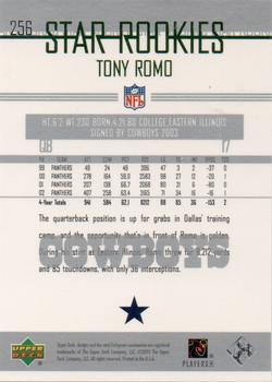 2003 Upper Deck #256 Tony Romo Back