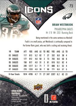 2008 Upper Deck Icons - Silver Foil #73 Brian Westbrook Back