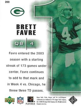 2003 Upper Deck Finite #200 Brett Favre Back
