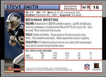 2004 Bowman #16 Steve Smith Back