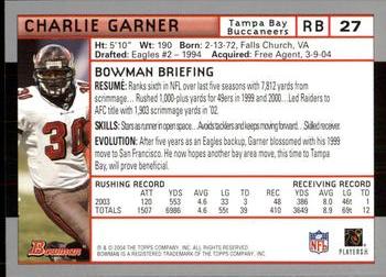 2004 Bowman #27 Charlie Garner Back