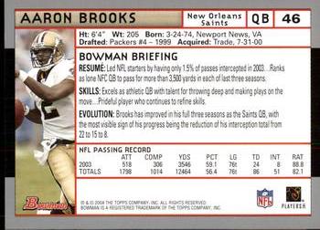 2004 Bowman #46 Aaron Brooks Back