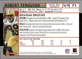 2004 Bowman #71 Robert Ferguson Back