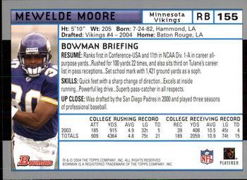 2004 Bowman #155 Mewelde Moore Back