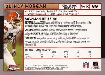 2004 Bowman Chrome #69 Quincy Morgan Back