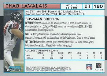 2004 Bowman Chrome #160 Chad Lavalais Back