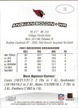 2004 Bowman's Best #20 Anquan Boldin Back