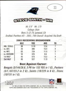 2004 Bowman's Best #33 Steve Smith Back