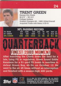 2004 Finest #24 Trent Green Back