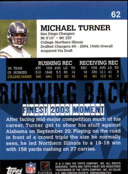 2004 Finest #62 Michael Turner Back