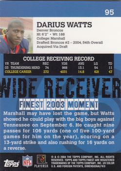 2004 Finest #95 Darius Watts Back